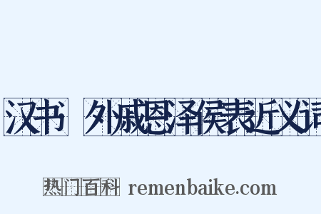 汉书·外戚恩泽侯表近义词是什么意思的图片